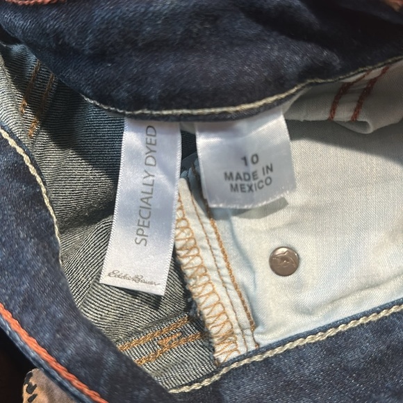 Eddie Bauer Women's Curvy Fit Trouser Leg Dark Bue Jeans size 10 - Picture 8 of 11